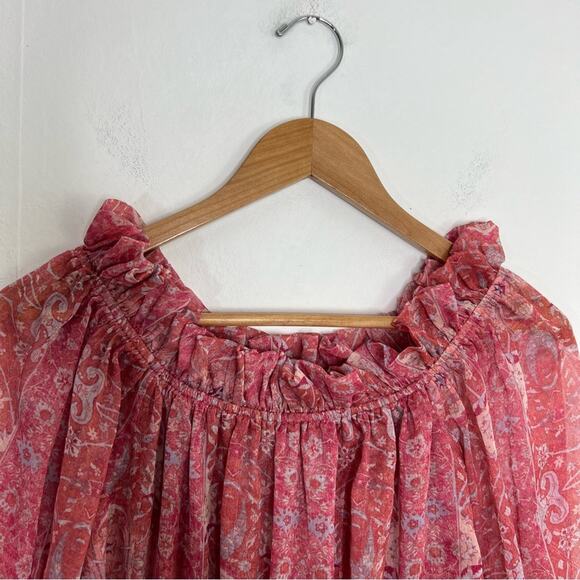 MISA LOS ANGELES Washed Rose Pink Danae Floral Blouson Mini Dress Size M NWOT - Picture 6 of 16